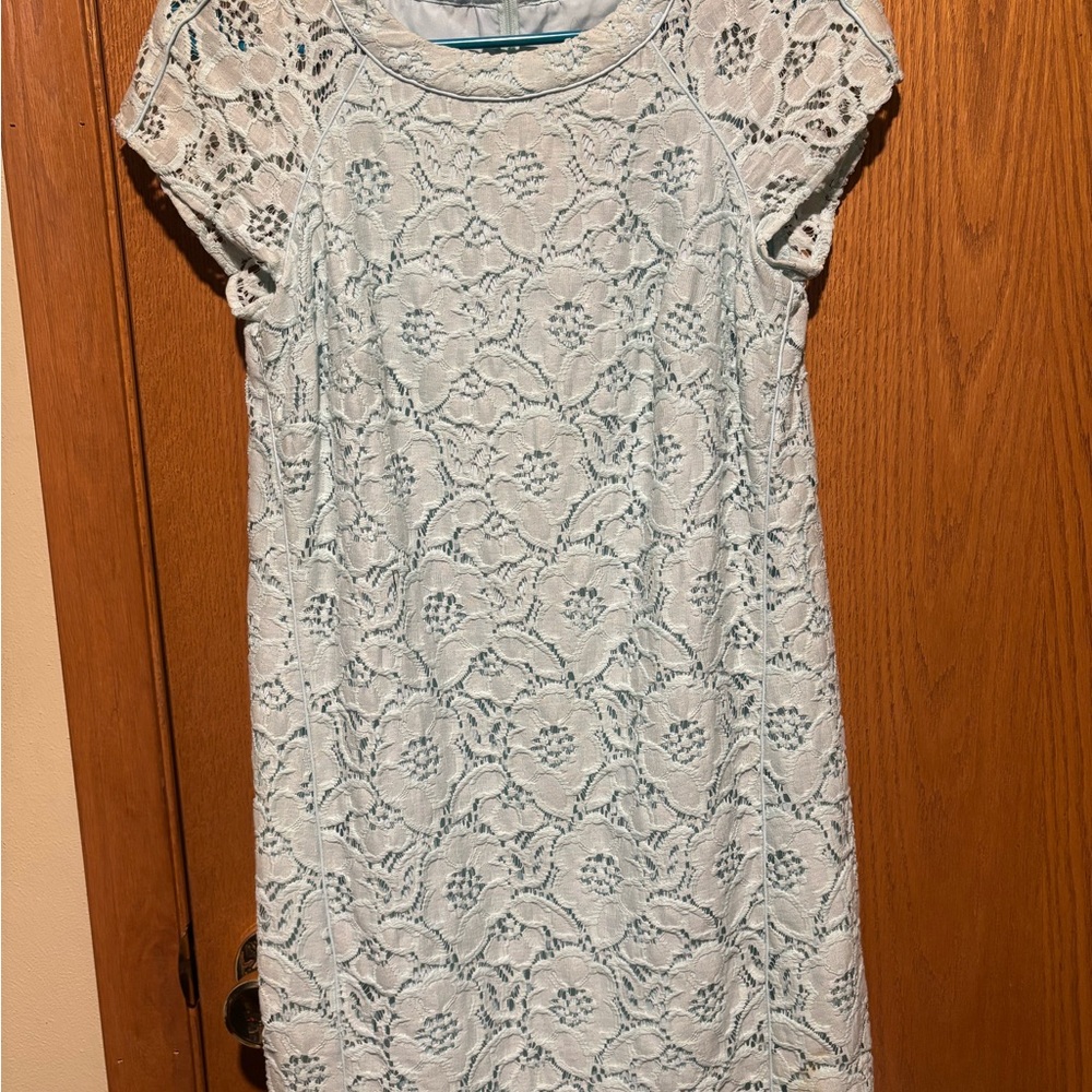 LOFT Lace Dress in Light Blue